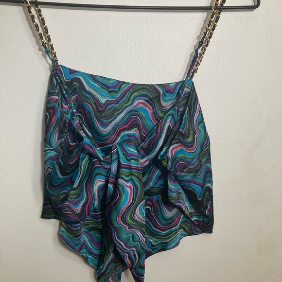 Just Polly bandana shirt. Multicolor chain straps - Picture 2 of 5